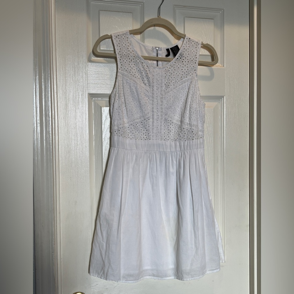 Fire Los Angeles White Eyelet Sleeveless Dress